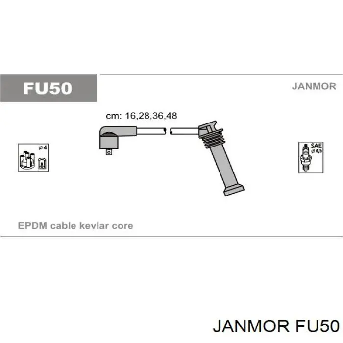 Дроти запалювання Janmor FU50 ціна, від 30.41 USD
