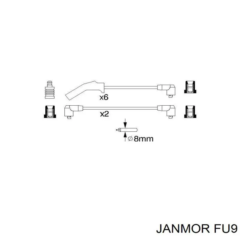 Дроти запалювання Janmor FU9 ціна, від 42.38 USD