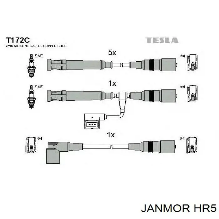 Дроти запалювання Janmor HR5 ціна, від 63.51 USD