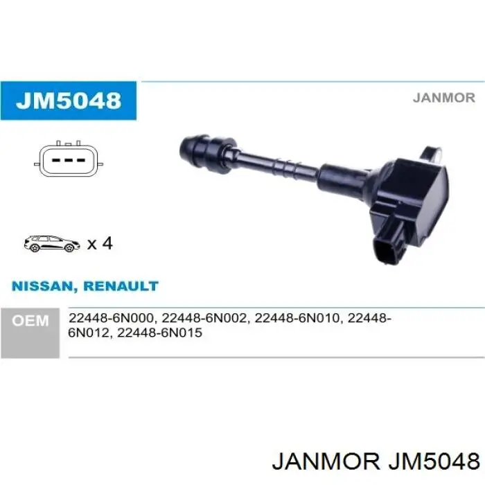 Котушка запалювання JM5048 Janmor