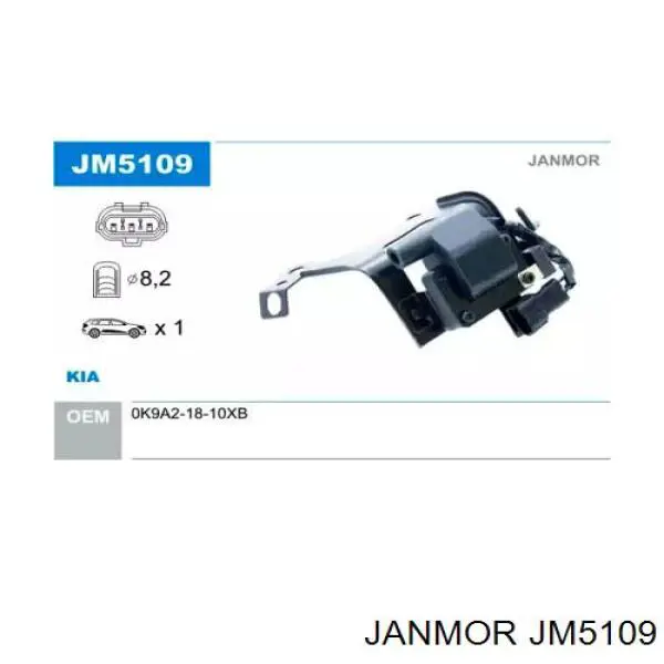 Котушка запалювання Janmor JM5109 ціна, від 27.21 USD