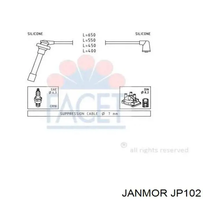 JP102 Janmor Проводи високовольтні
