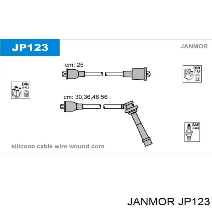 JP123 Janmor дріт високовольтні, комплект