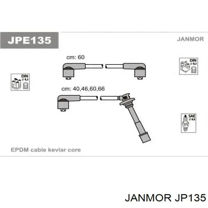 JP135 Janmor дріт високовольтні, комплект