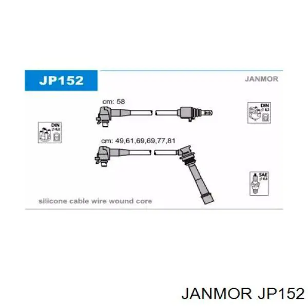 Дроти запалювання Janmor JP152 ціна, від 54.93 USD