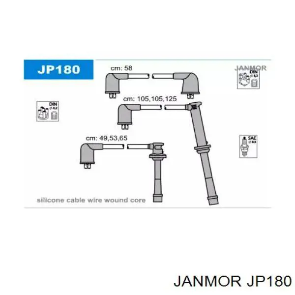 Дроти запалювання Janmor JP180 ціна, від 64.93 USD