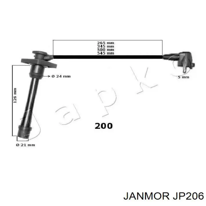 Високовольтні дроти JP206 Janmor