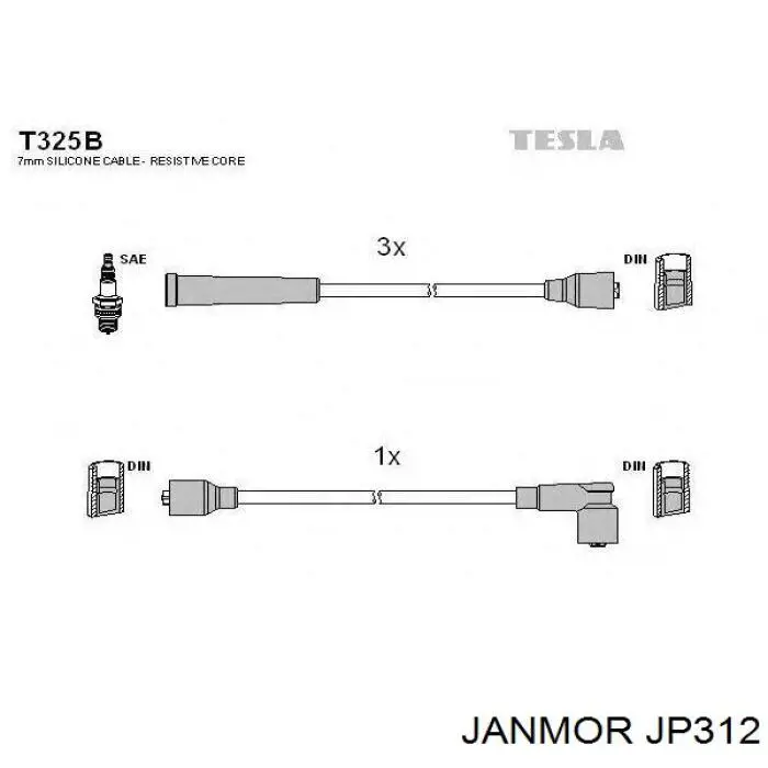 Дроти запалювання Janmor JP312 ціна, від 23.43 USD