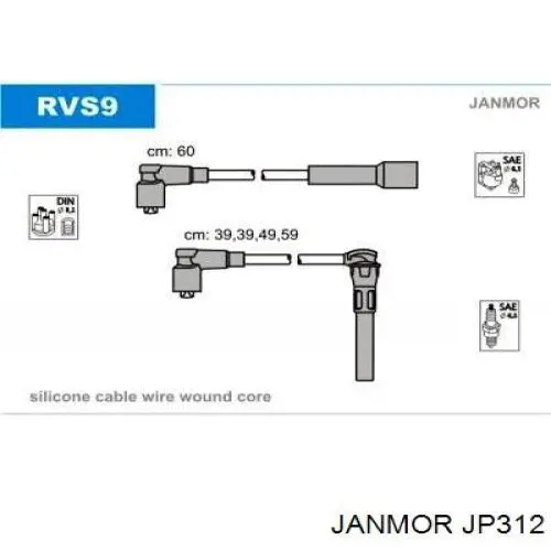 JP312 Janmor дріт високовольтні, комплект