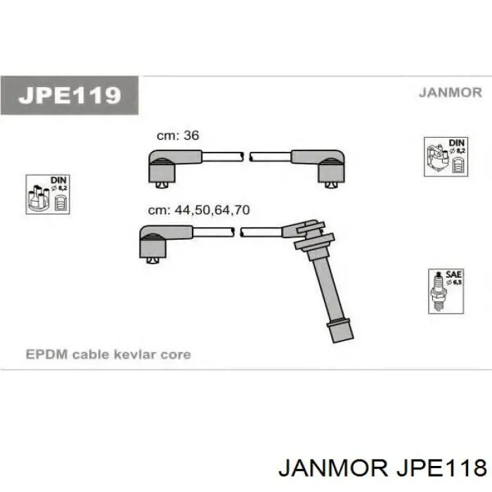 Дроти запалювання Janmor JPE118 ціна, від 31.67 USD