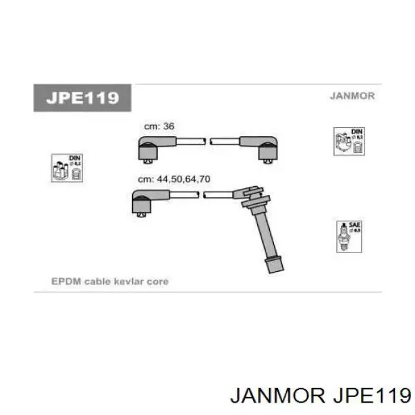 Дроти запалювання Janmor JPE119 ціна, від 32.76 USD