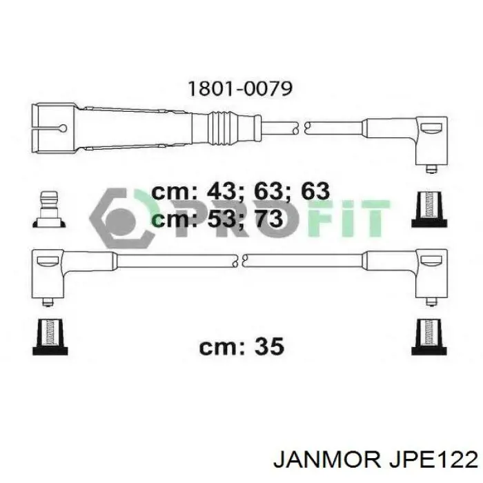 Високовольтні дроти JPE122 Janmor