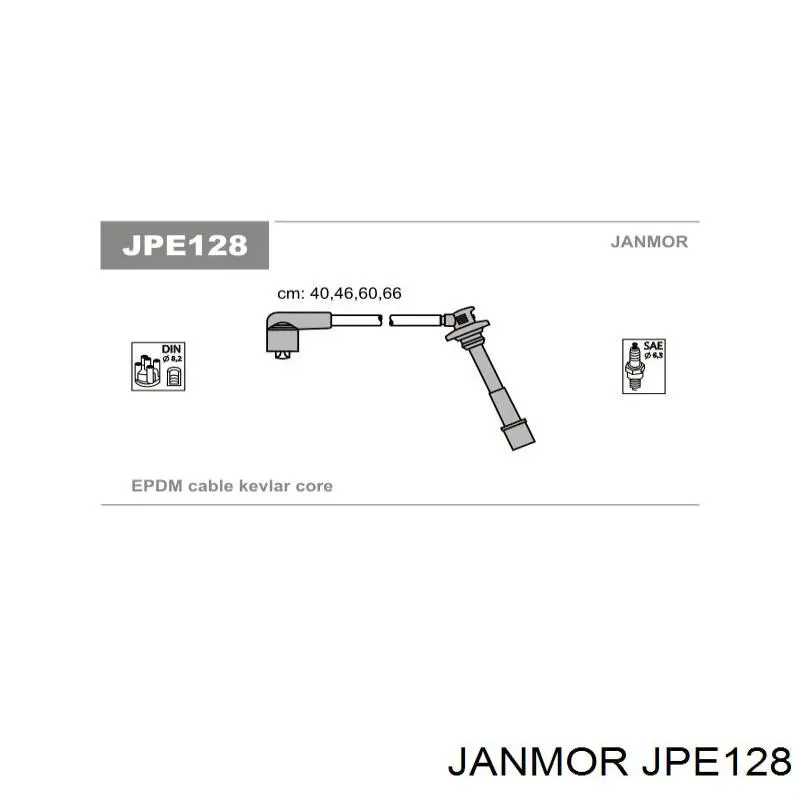 Високовольтні дроти JPE128 Janmor