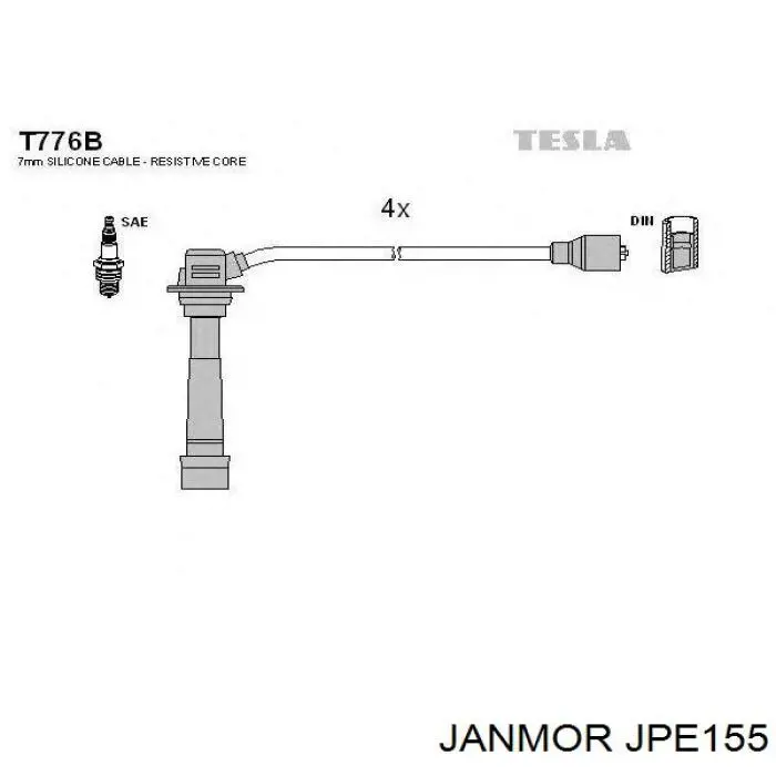 JPE155 Janmor Проводи високовольтні