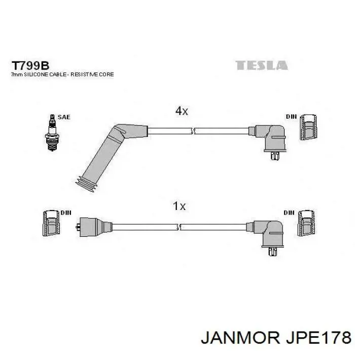 Високовольтні дроти JPE178 Janmor
