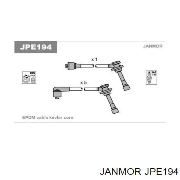 Дроти запалювання Janmor JPE194 ціна, від 92.33 USD