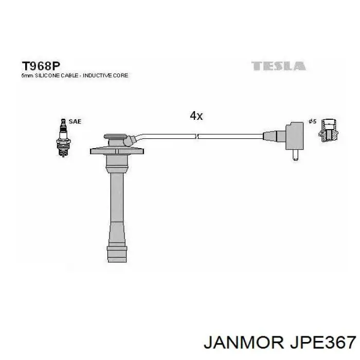 JPE367 Janmor дріт високовольтні, комплект