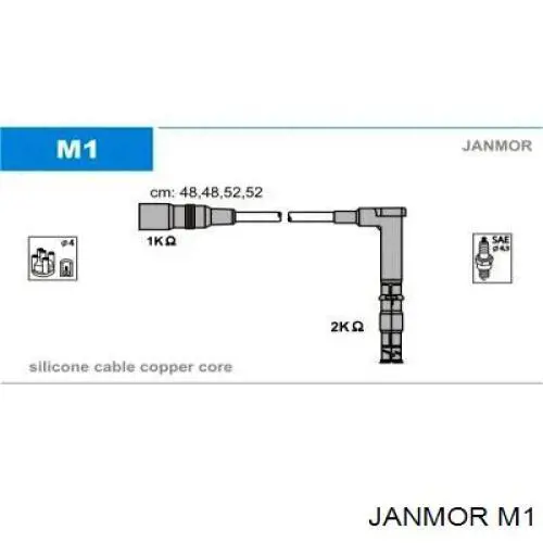 Купити M1 Janmor Провід високовольтні, комплект