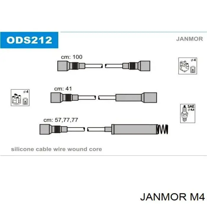 M4 Janmor дріт високовольтні, комплект
