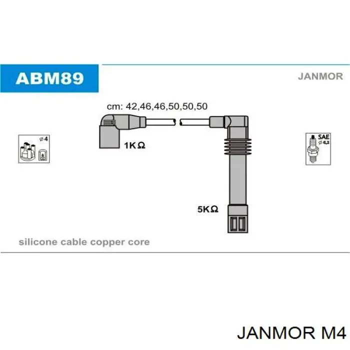 Дроти запалювання Janmor M4 ціна, від 62.34 USD
