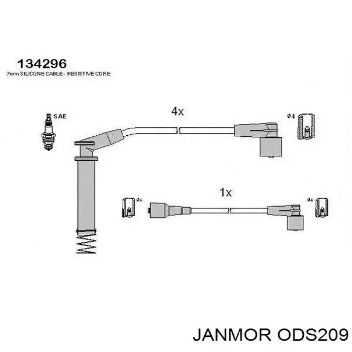 ODS209 Janmor дріт високовольтні, комплект