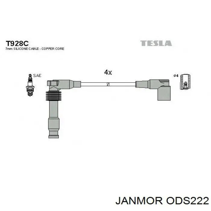 Купити ODS222 Janmor Провід високовольтні, комплект