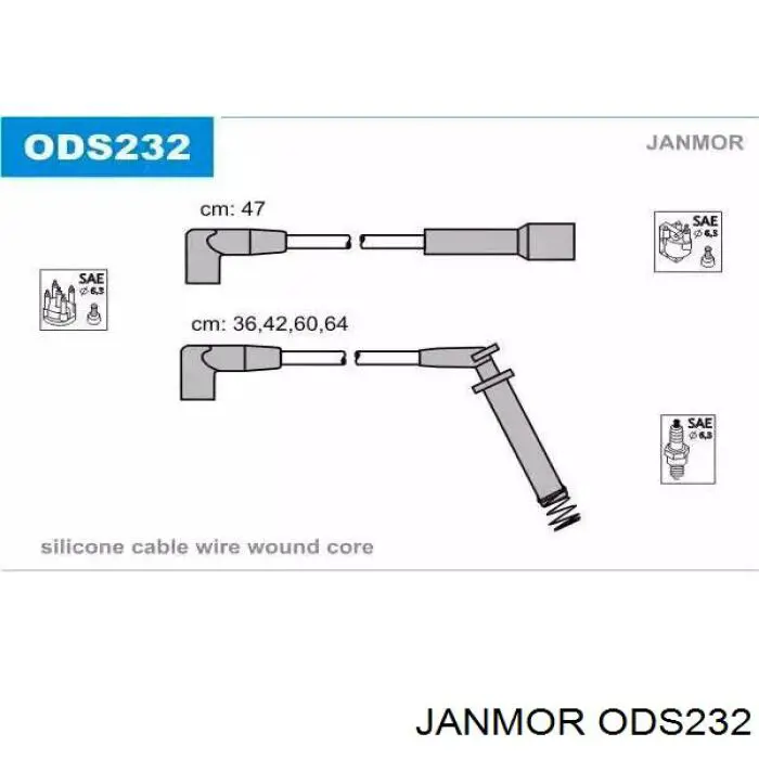 ODS232 Janmor дріт високовольтні, комплект