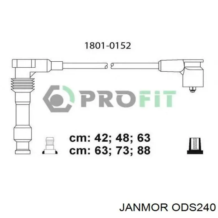 Дроти запалювання Janmor ODS240 ціна, від 36.11 USD