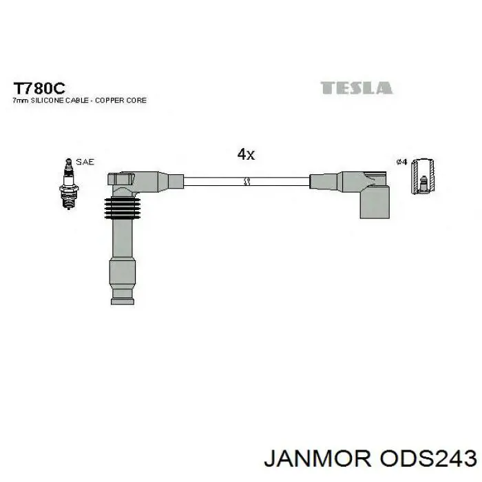 Дроти запалювання Janmor ODS243 ціна, від 27.53 USD