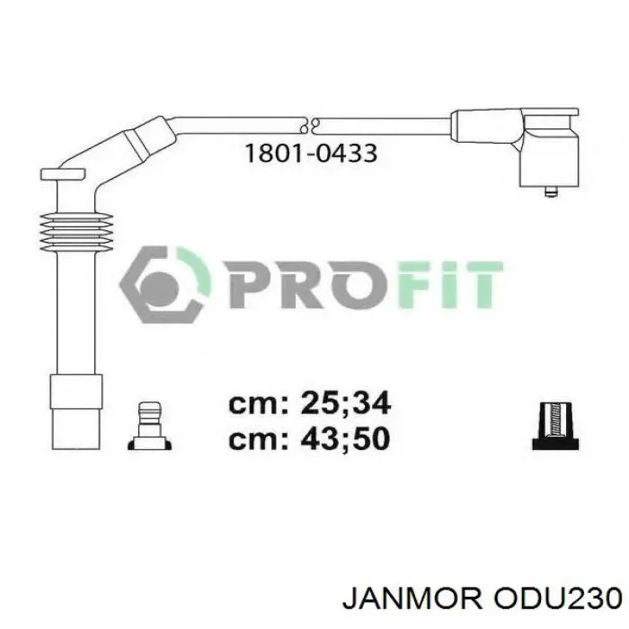Високовольтні дроти ODU230 Janmor