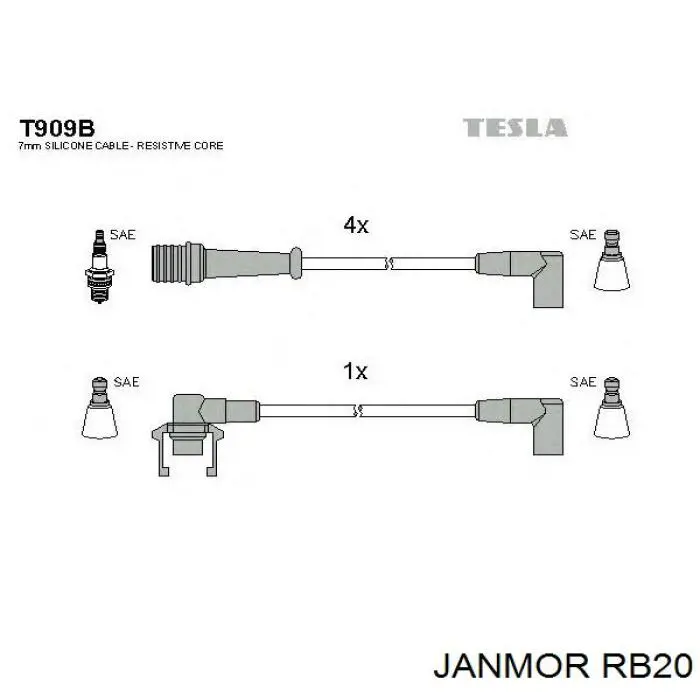 Дроти запалювання Janmor RB20 ціна, від 17.17 USD