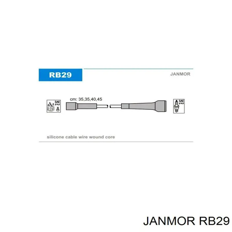 Дріт високовольтні, комплект RB29 Janmor