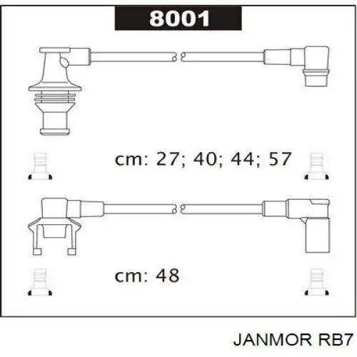 Дроти запалювання Janmor RB7 ціна, від 20.68 USD