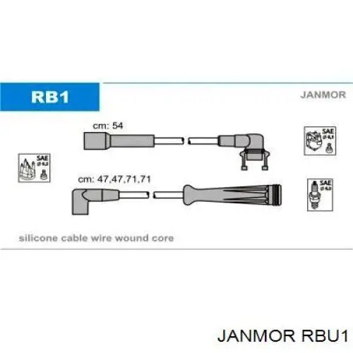 Купити RBU1 Janmor Провід високовольтні, комплект