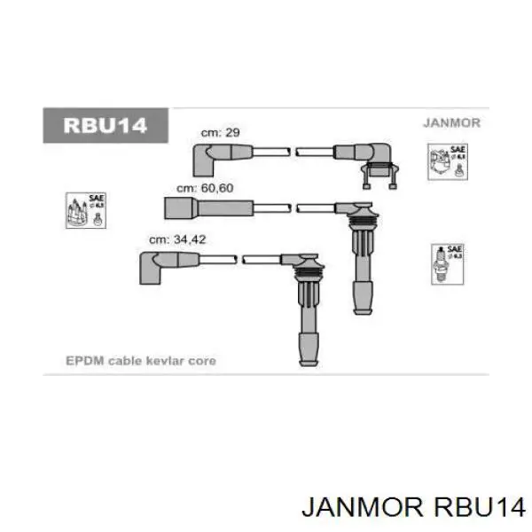 Купити RBU14 Janmor Провід високовольтні, комплект