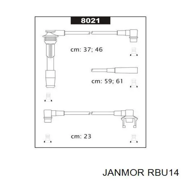 Високовольтні дроти RBU14 Janmor