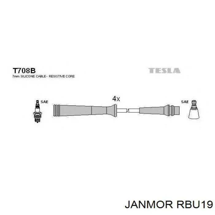 Високовольтні дроти RBU19 Janmor