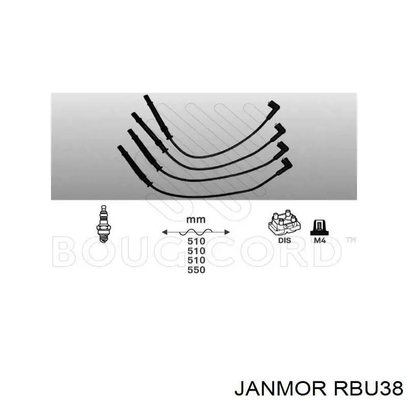 Дроти запалювання Janmor RBU38 ціна, від 22.24 USD