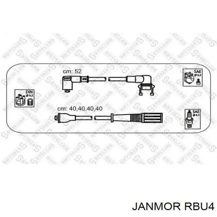 RBU4 Janmor дріт високовольтні, комплект