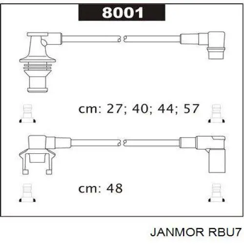 Дроти запалювання Janmor RBU7 ціна, від 17.89 USD
