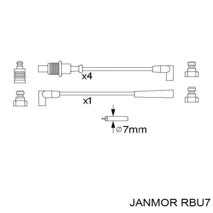 Високовольтні дроти RBU7 Janmor