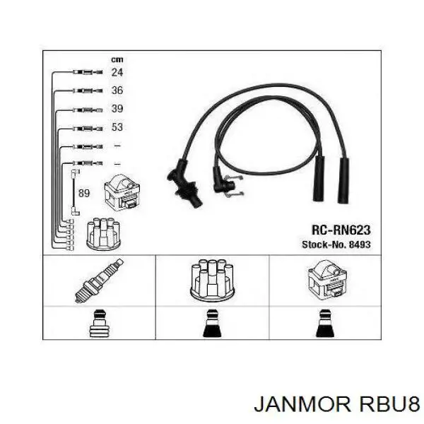 RBU8 Janmor Проводи високовольтні