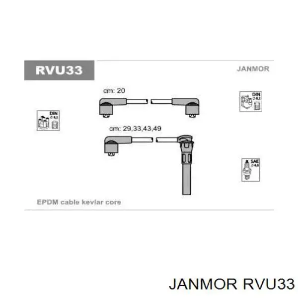 Купити RVU33 Janmor Провід високовольтні, комплект