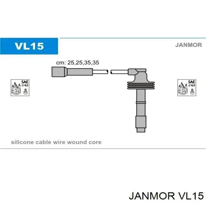 Дроти запалювання Janmor VL15 ціна, від 31.44 USD
