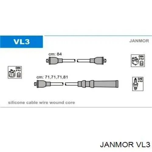 Дроти запалювання Janmor VL3 ціна, від 21.11 USD