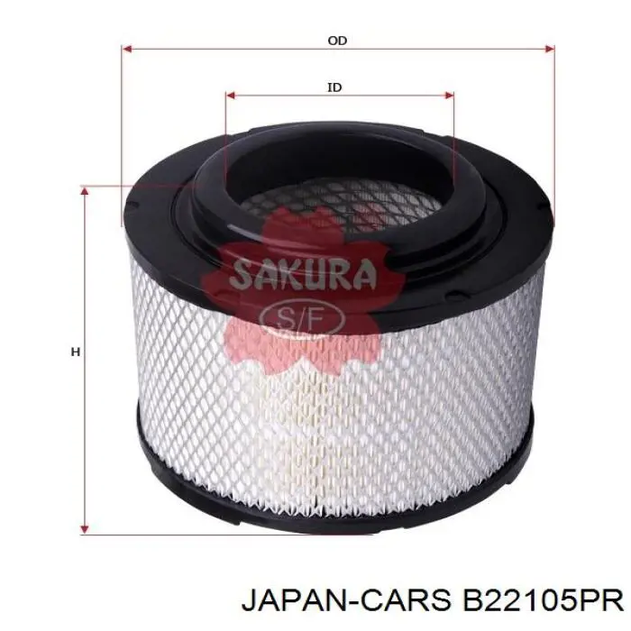 B22105PR Japan Cars Повітряний фільтр двигуна