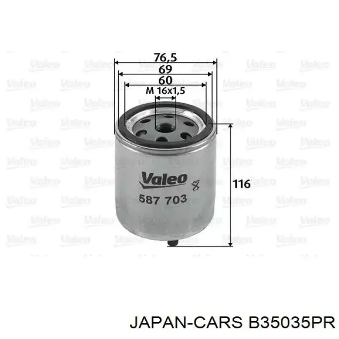 Паливний фільтр B35035PR Japan Cars
