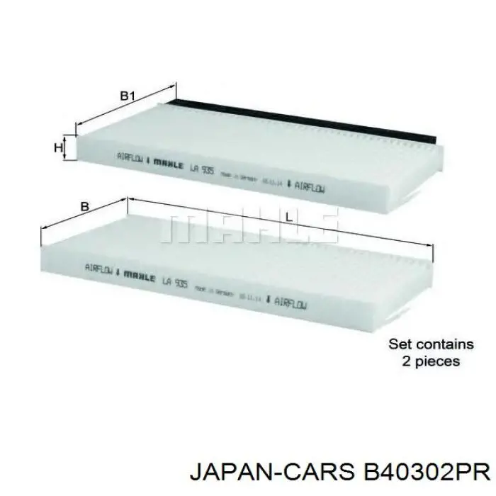 Купити B40302PR Japan Cars Фільтр салону вугільний