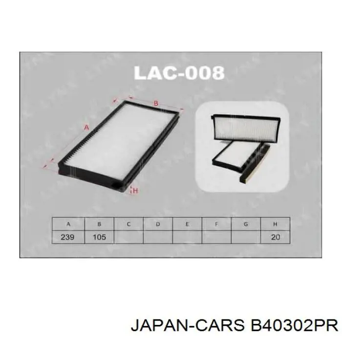 Фільтр повітряний обігрівача Japan Cars B40302PR ціна, від 6.63 USD