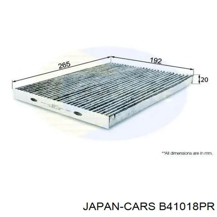 B41018PR Japan Cars Внутрішньосалонний фільтр